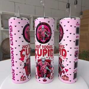 20oz NOT TODAY CUPID JASON STAINLESS STEEL SUBLIMATED TUMBLERS